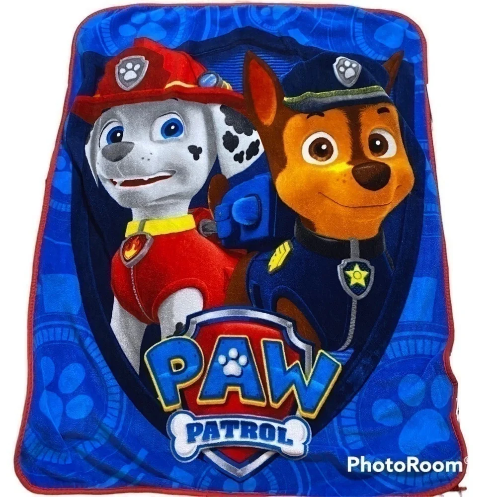 Paw Patrol Fleece Throw Blanket Nickelodeon Blue Kids Toddler